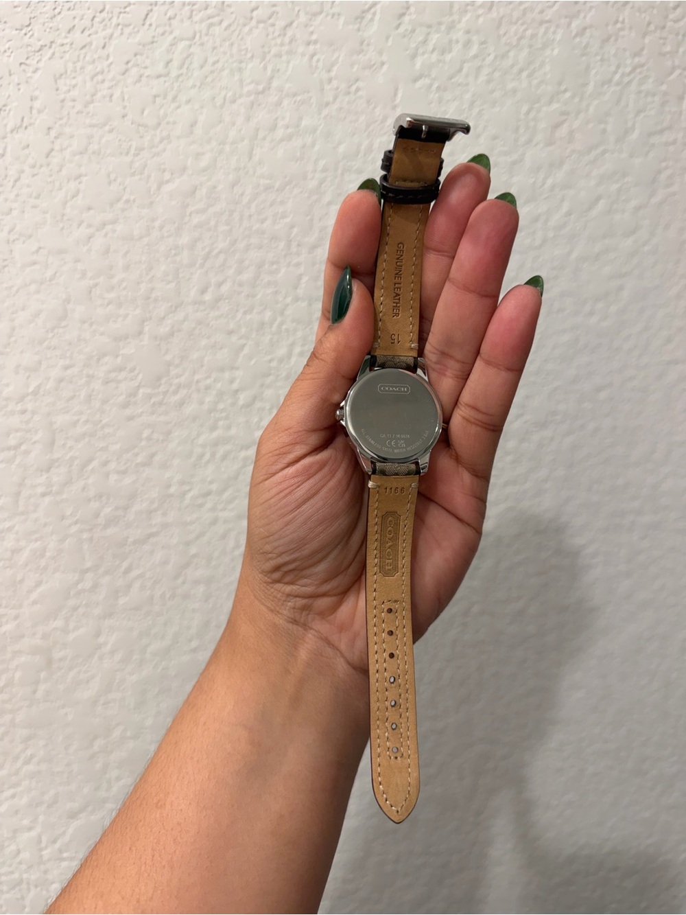 Coach Women's Signature Monogram Brown and Tan Leather Strap Watch - Picture 3 of 3